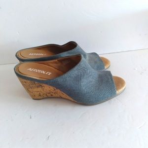 Aerosoles denim slide wedge